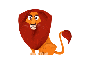 Gif animé lion regarde